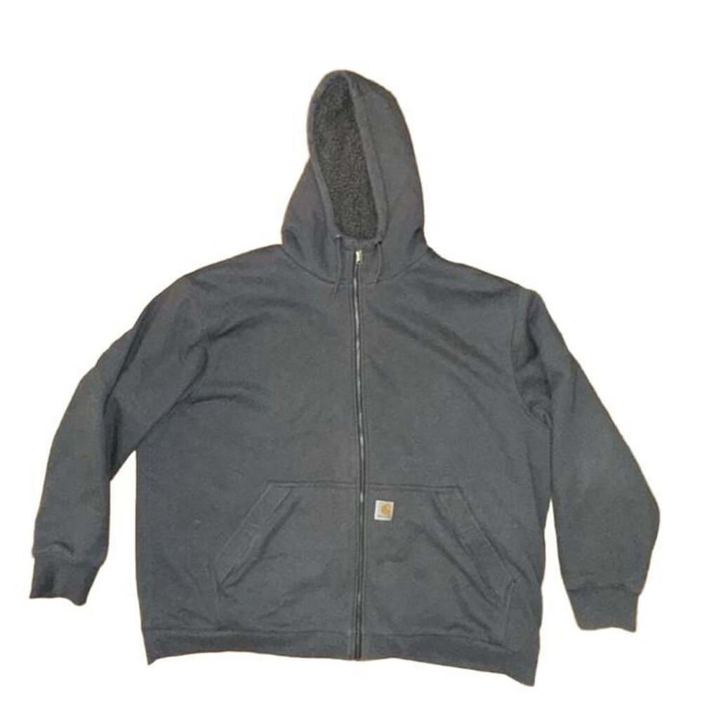 Carhartt Hoodie Full Zip Sherpa Lined Relaxed Fit Gray Mens 3XL Workwear